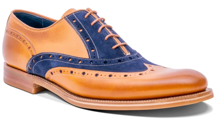 Abingdon 8211 Cedar CalfNavy Suede Men Barker Shoes Mens Oxfords