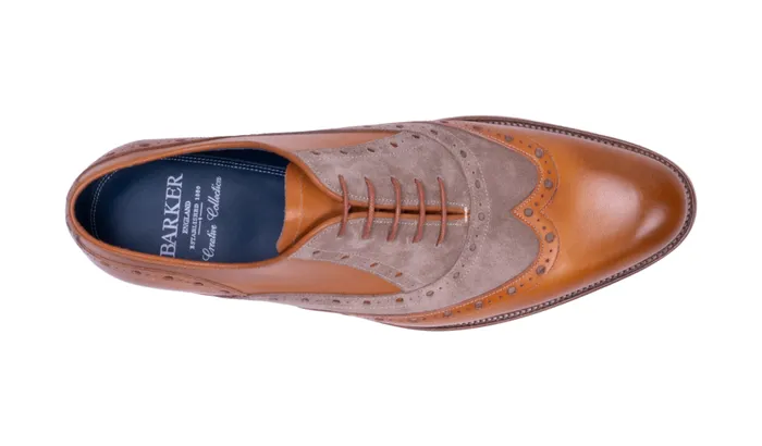 Abingdon 8211 Cedar Calf Polo Suede Men Barker Shoes Mens Brogues