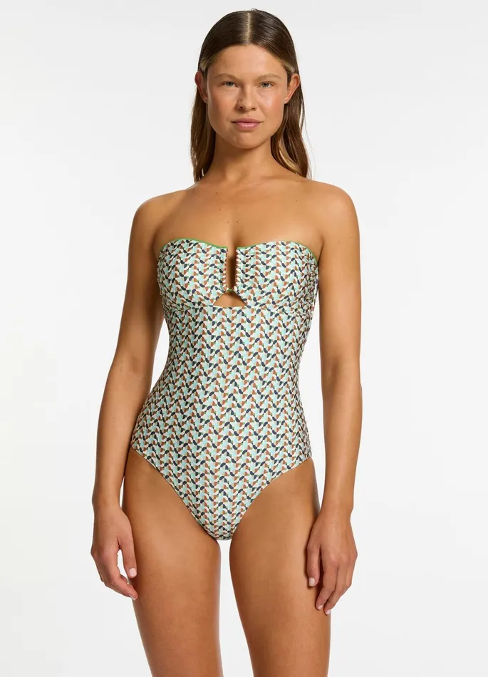 Acacia Bandeau One Piece Multi Women JETS Australia Bandeau One Piece
