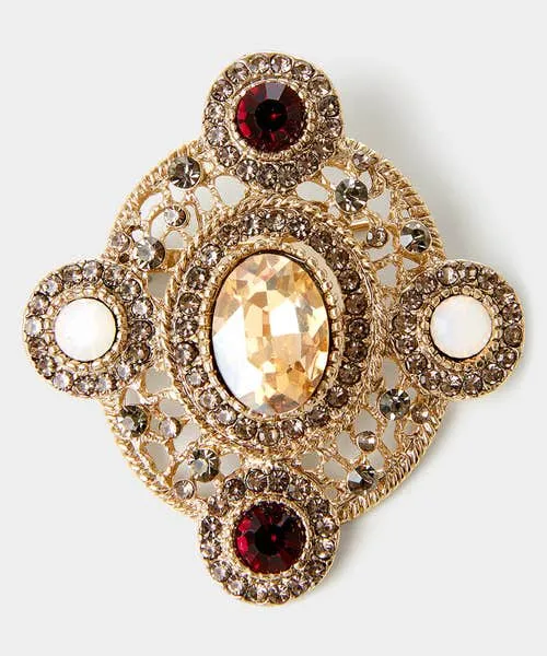 Accessories and Jewellery Apparel A Touch Of Vintage Brooch Set Gold Multi Joebrowns