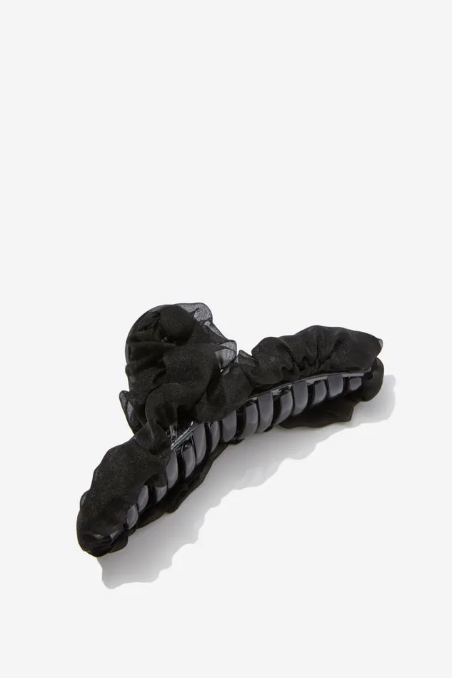 Accessories Supr Accessories Ruffle Hair Claw Black