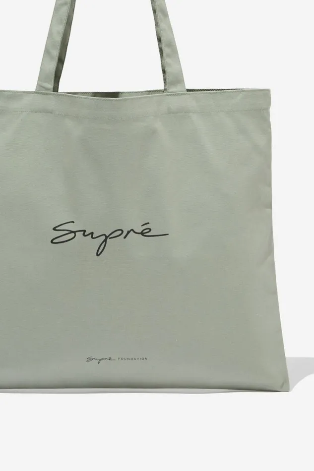 Accessories Supr Accessories Square Foundation Tote Bag Suprekhaki