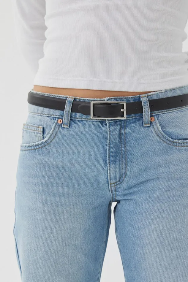 Accessories Supr Accessories Thin Rectangle Belt Blacksilver