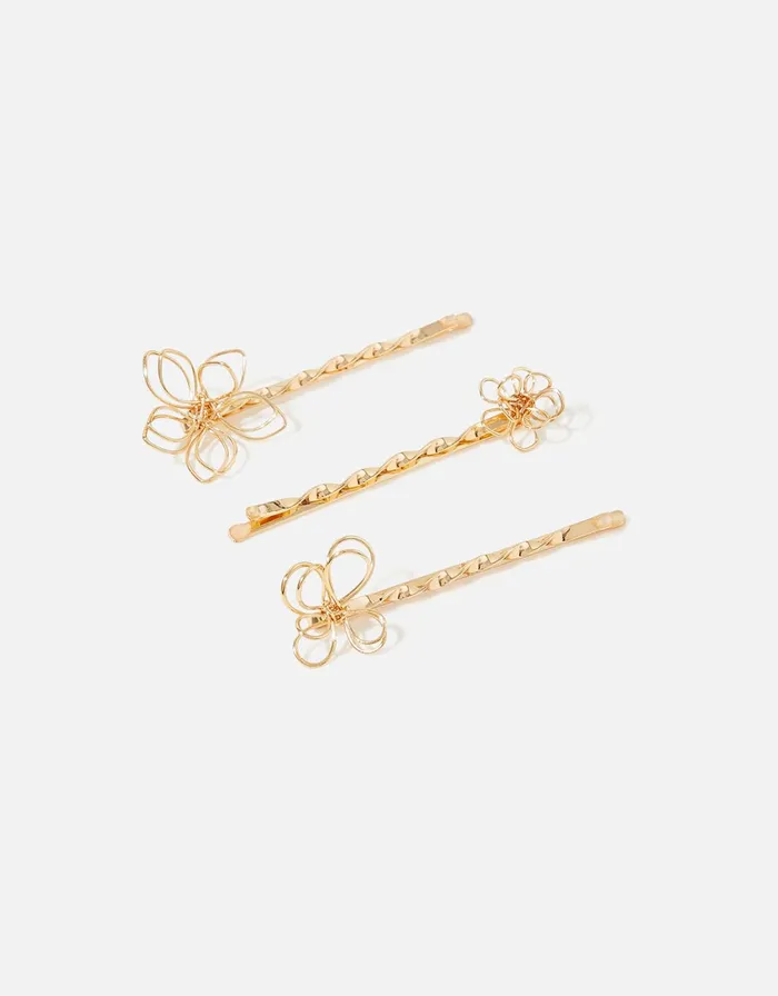 Accessorize 3D Floral Hair Slide Set Women Hair Accessories