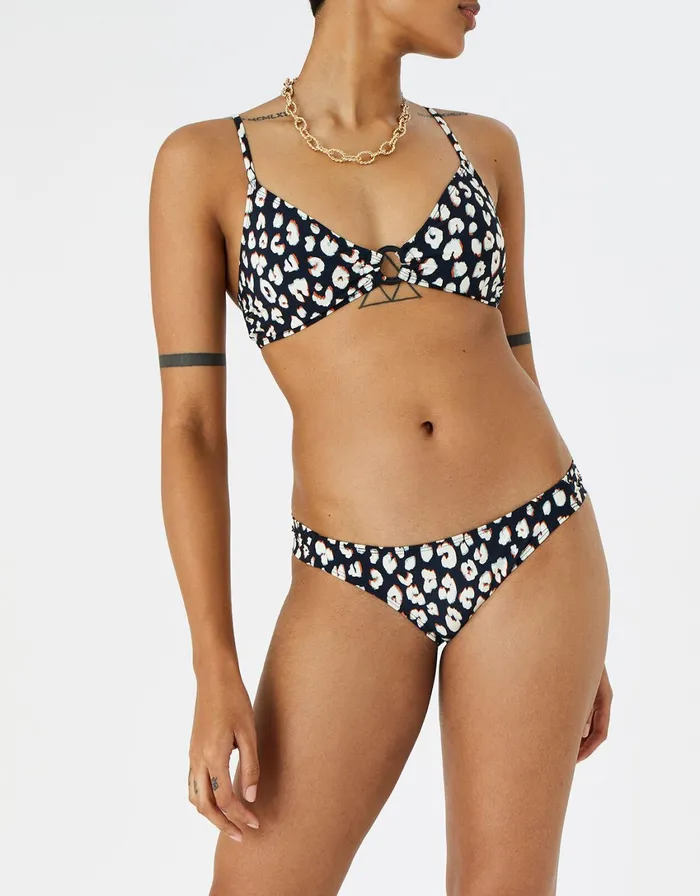 Accessorize Animal Print Bikini Briefs Black Black White Women Bikinis