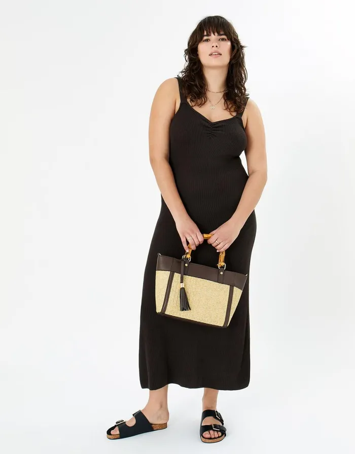 Accessorize Bamboo Handheld Bag Women Top Handle Bags