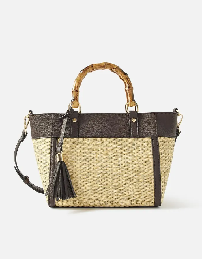 Accessorize Bamboo Handheld Bag Women Top Handle Bags