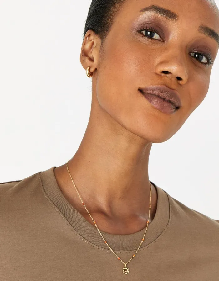 Accessorize Beaded Sacral Chakra Pendant Necklace Women Necklaces