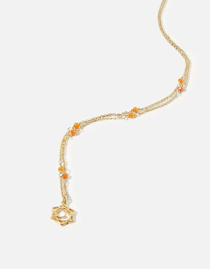 Accessorize Beaded Sacral Chakra Pendant Necklace Women Necklaces