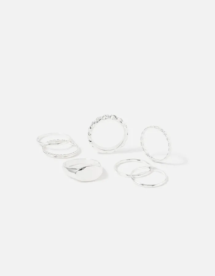 Accessorize Berry Blush Stacking Rings Silver Silver Women Rings