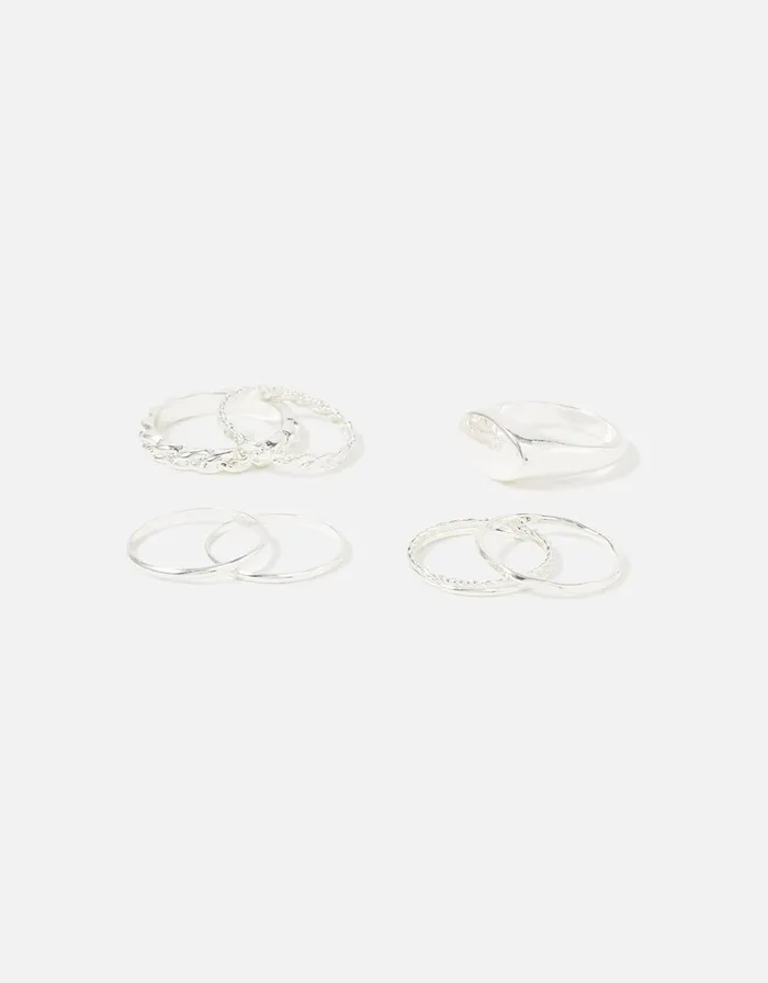Accessorize Berry Blush Stacking Rings Silver Silver Women Rings