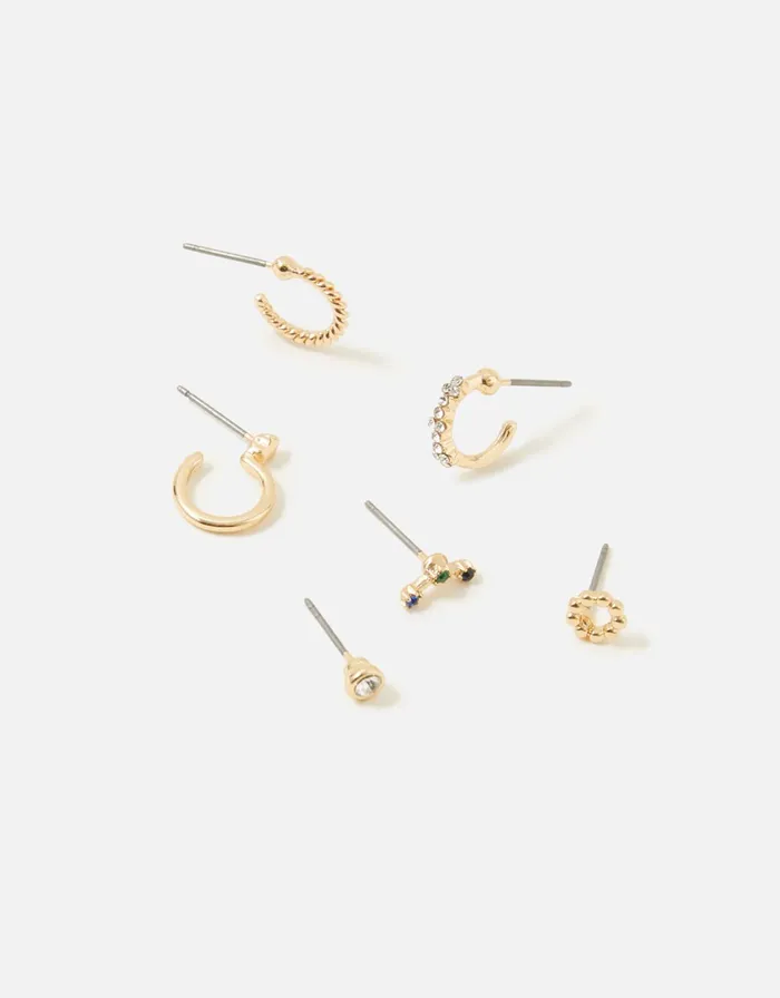 Accessorize Blue Harvest Stud And Hoop Multipack Women Earrings