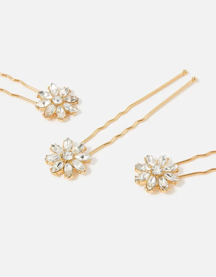 Accessorize BRIDAL Embellished Floral Hair Grips Women Hair Accessories