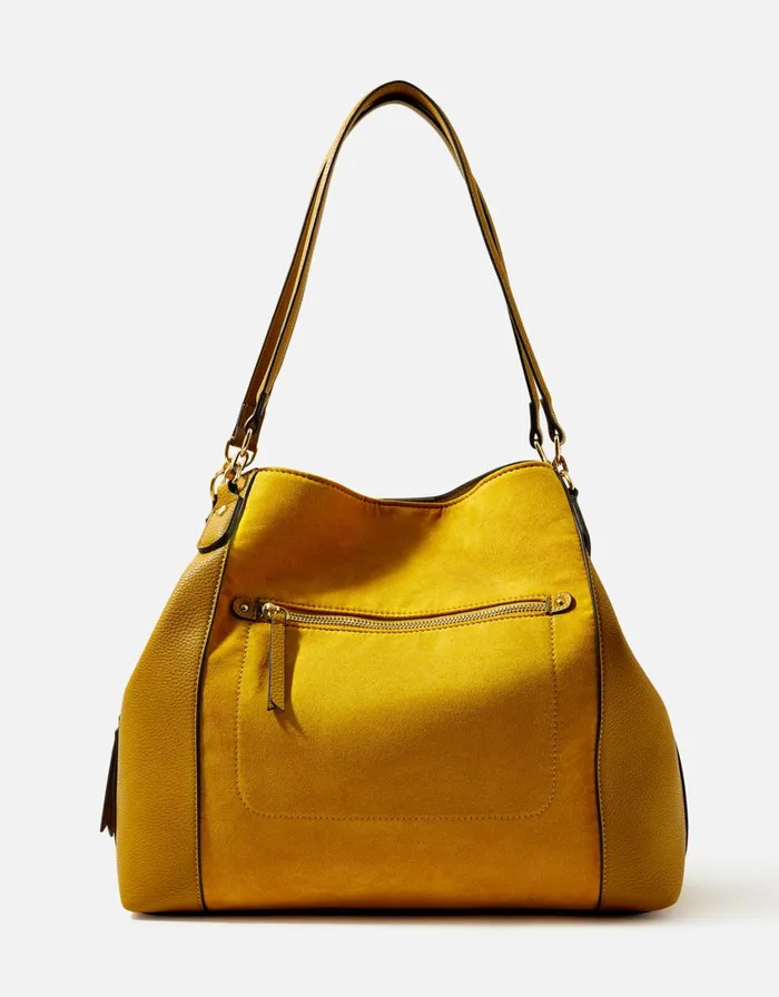 Accessorize Brooklyn Casual Shoulder Bag Yellow Ochre Women Vegan Bags Backpacks and Purses