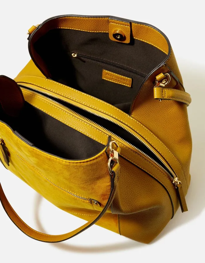 Accessorize Brooklyn Casual Shoulder Bag Yellow Ochre Women Vegan Bags Backpacks and Purses