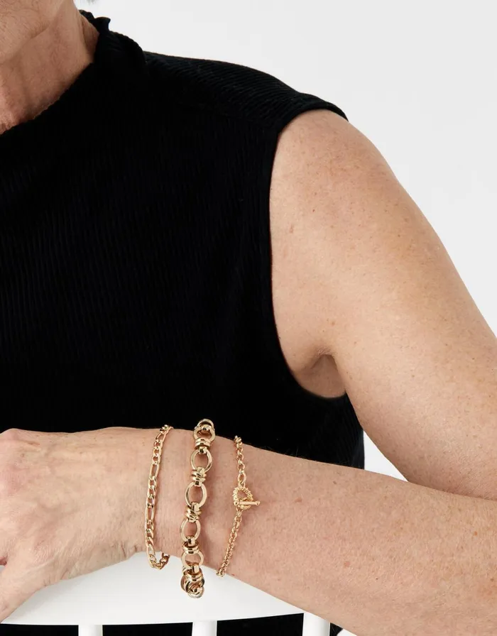 Accessorize Chunky Chain Bracelet Set Women Bracelets