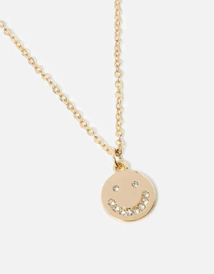 Accessorize Crystal Smiley Pendant Necklace Women Necklaces