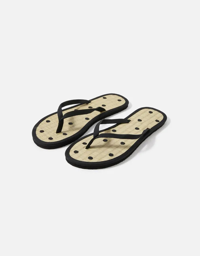 Accessorize Dot Seagrass Sandals Black Black Women Sandals and Flip Flops