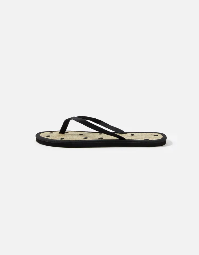 Accessorize Dot Seagrass Sandals Black Black Women Sandals and Flip Flops