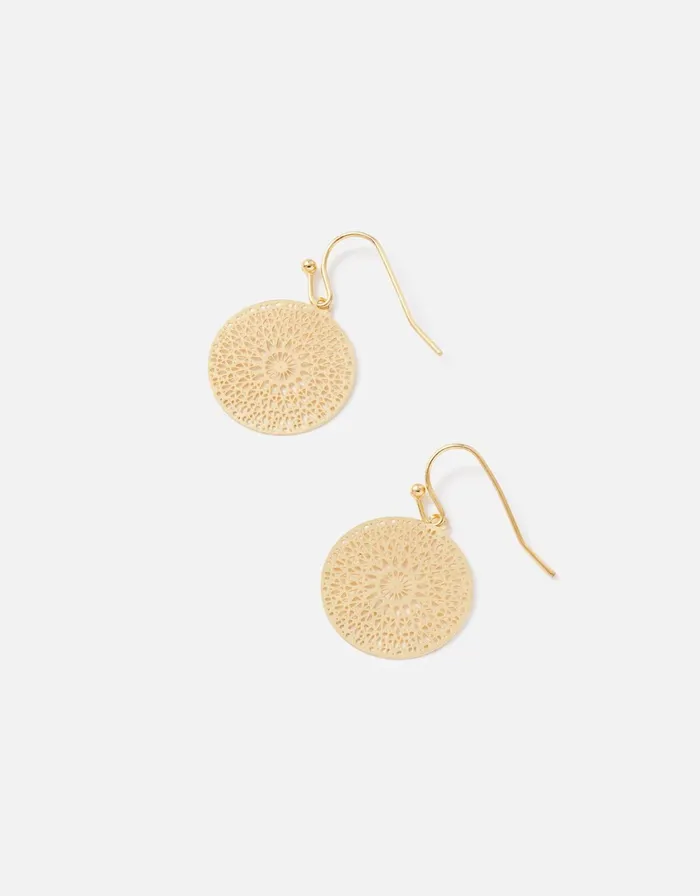 Accessorize Filigree Short Drop Earrings Gold Gold Women Earrings