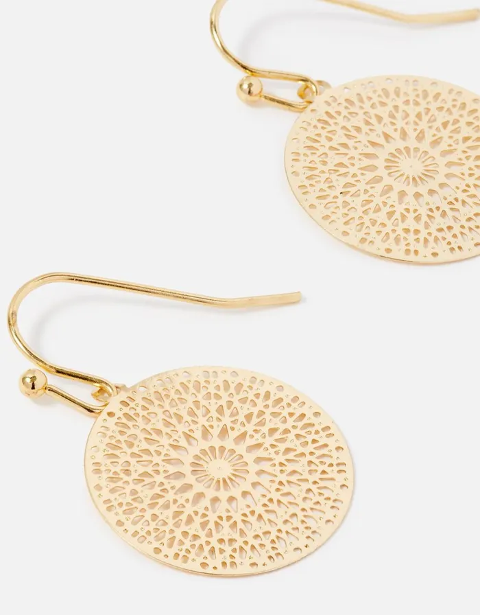 Accessorize Filigree Short Drop Earrings Gold Gold Women Earrings