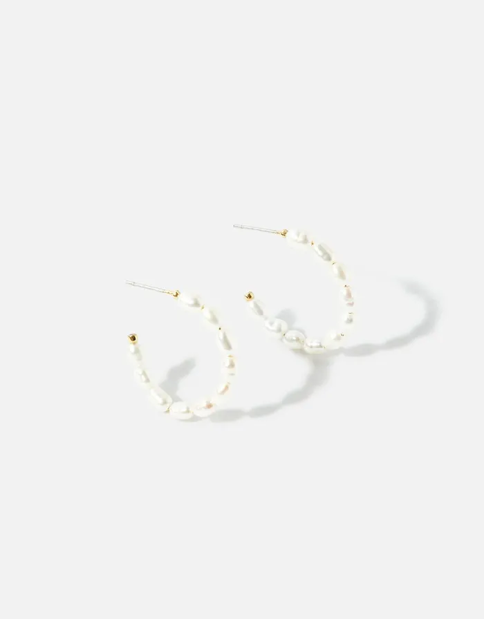 Accessorize Freshwater Pearl Hoop Earrings Women Earrings