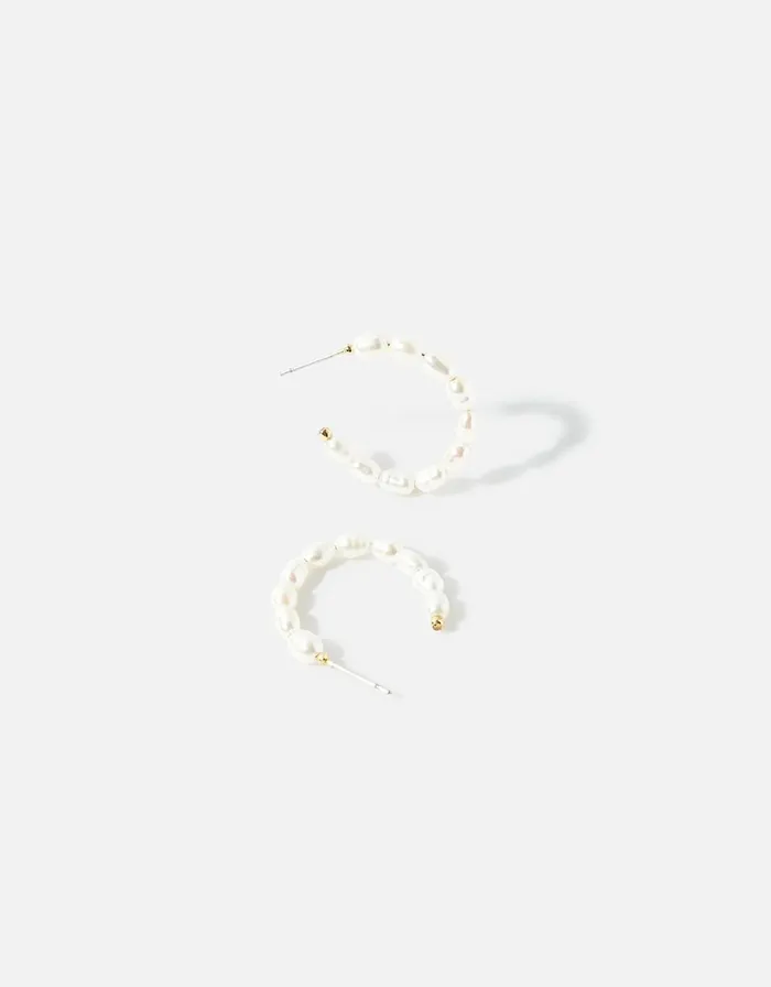 Accessorize Freshwater Pearl Hoop Earrings Women Earrings