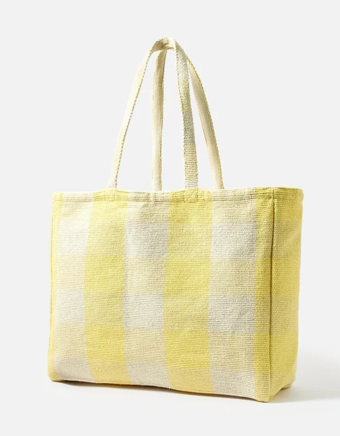 Accessorize Gigi Gingham Tote Yellow Women Beach Bags