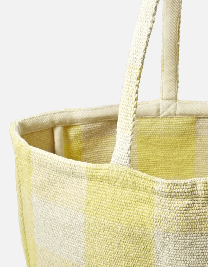 Accessorize Gigi Gingham Tote Yellow Women Beach Bags