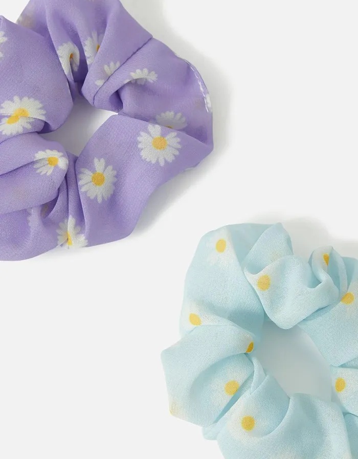 Accessorize Girls Daisy Scrunchie Twinset Girls Hair Accessories