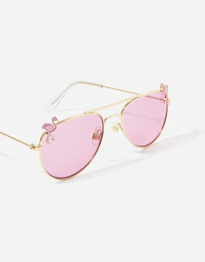 Accessorize Girls Flamingo Aviator Sunglasses Girls Accessories