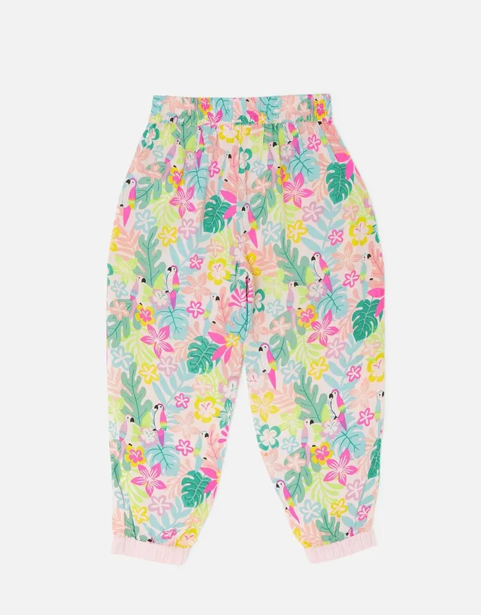 Accessorize Girls Tropical Print Hareem Trousers Multi Brightsmulti Girls Clothing