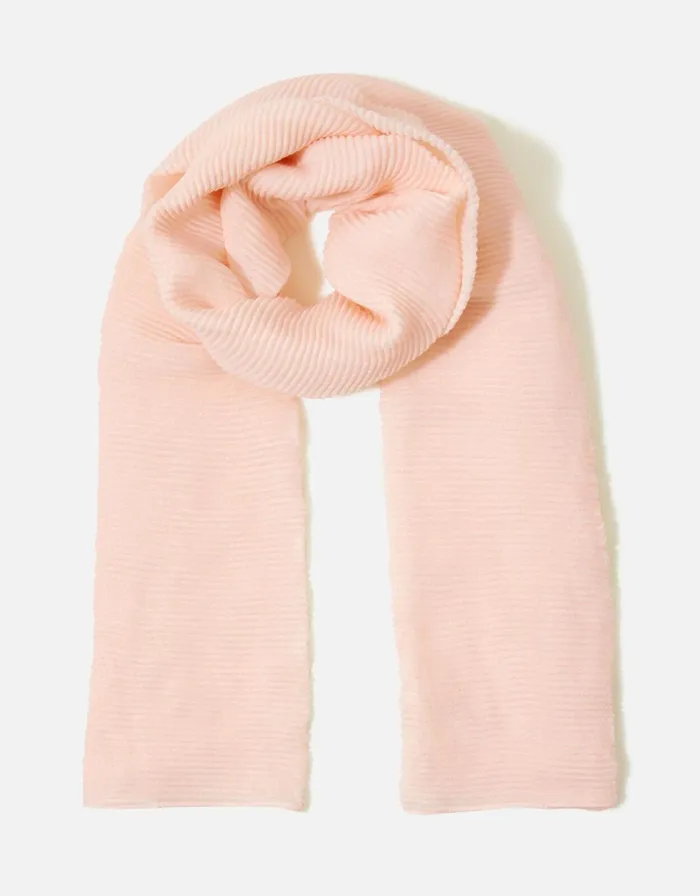 Accessorize Glitter Pleat Scarf Pink Pale Pink Women Scarves