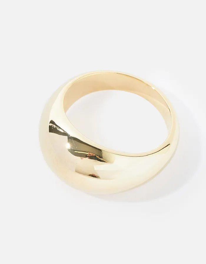 Accessorize GoldPlated Chunky Dome Ring Gold Gold Women Rings