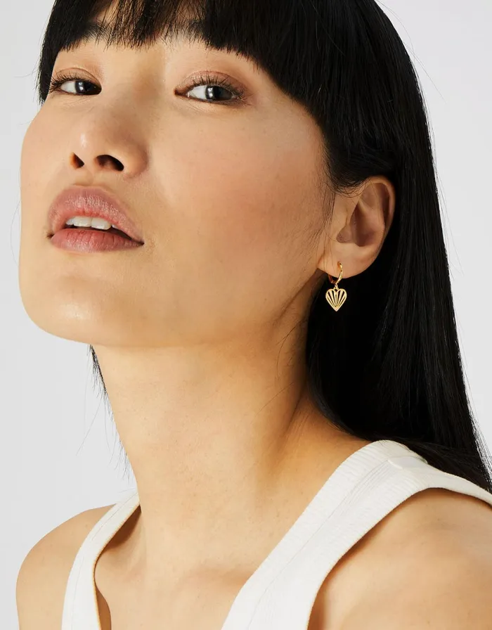 Accessorize GoldPlated Heart Sunray Drop Earrings Women Earrings