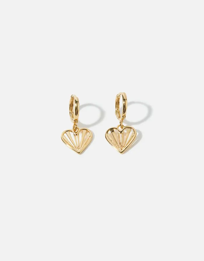 Accessorize GoldPlated Heart Sunray Drop Earrings Women Earrings