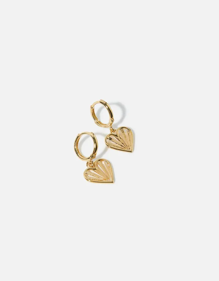 Accessorize GoldPlated Heart Sunray Drop Earrings Women Earrings