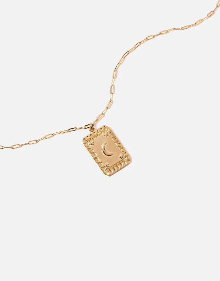 Accessorize GoldPlated Heirloom Moon Pendant Necklace Women Necklaces