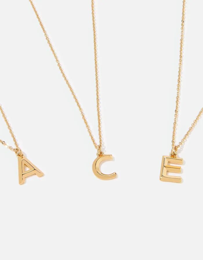 Accessorize GoldPlated Initial Pendant Necklace Gold Gold Women Necklaces
