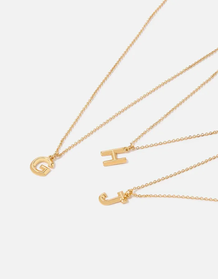 Accessorize GoldPlated Initial Pendant Necklace Gold Gold Women Necklaces