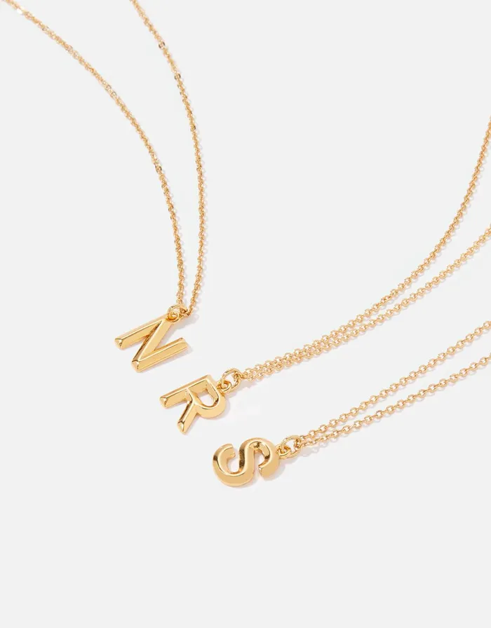 Accessorize GoldPlated Initial Pendant Necklace Gold Gold Women Necklaces