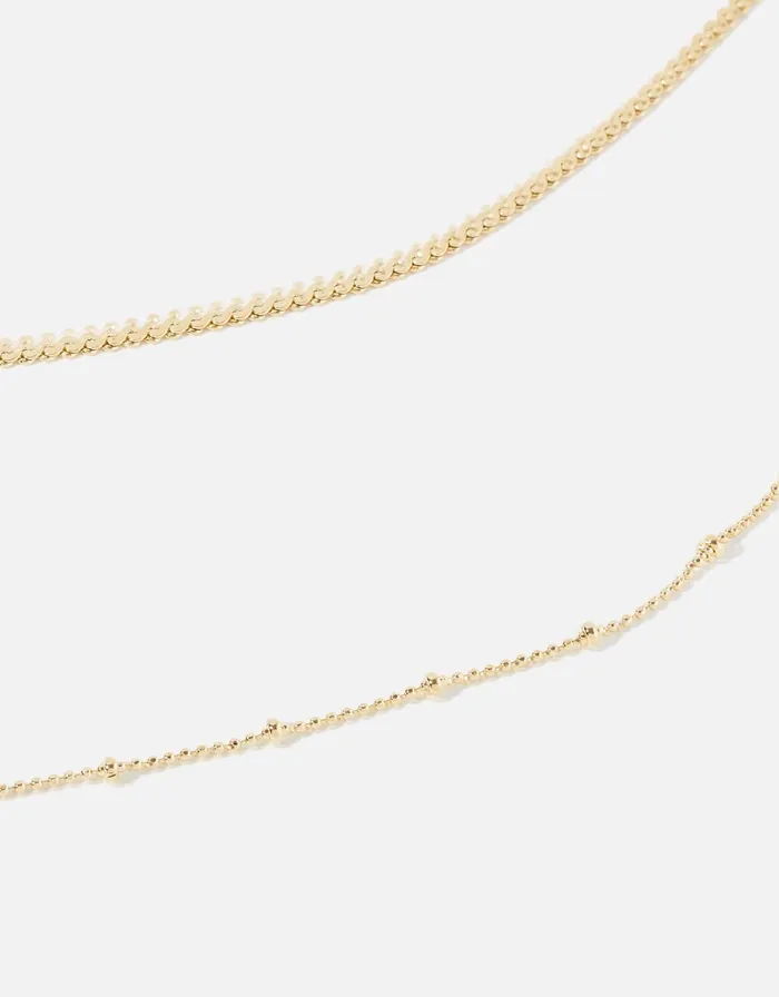 Accessorize GoldPlated Layered Chain Necklace Women Necklaces