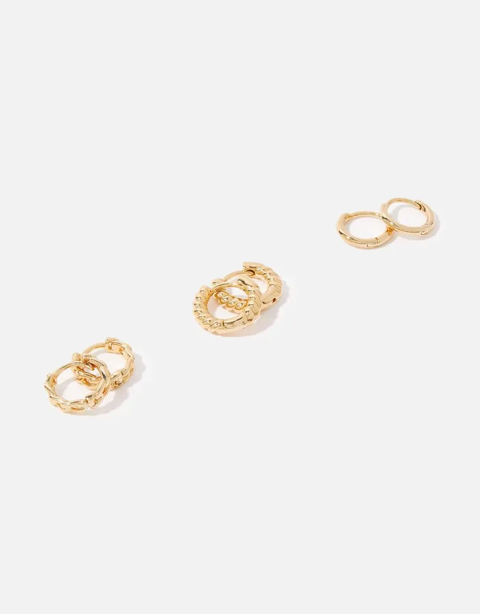 Accessorize GoldPlated Mixed Size Hoop Set Women Earrings