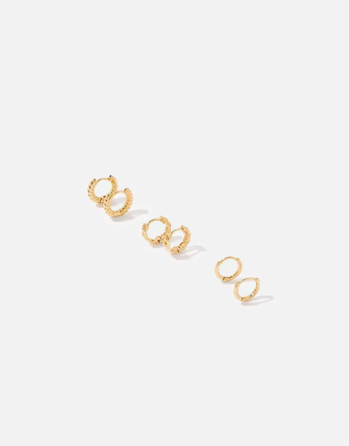 Accessorize GoldPlated Mixed Size Hoop Set Women Earrings