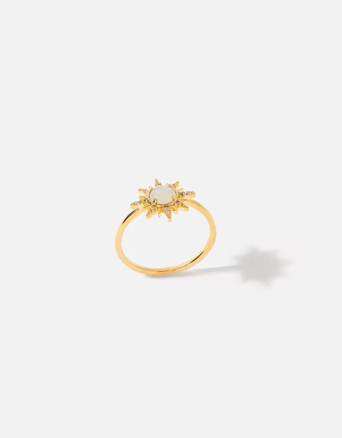 Accessorize GoldPlated Opal Starburst Ring Gold Gold Women Rings
