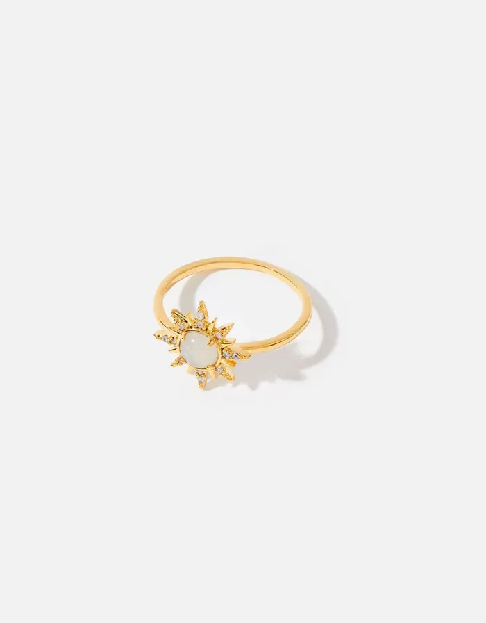 Accessorize GoldPlated Opal Starburst Ring Gold Gold Women Rings