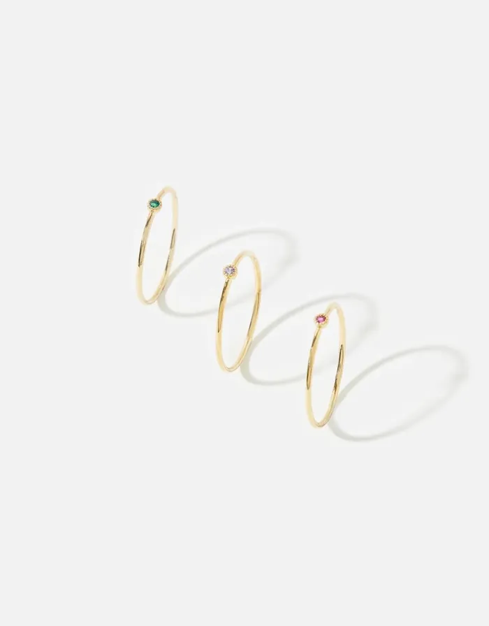 Accessorize GoldPlated Rainbow Ring Set Gold Gold Women Rings
