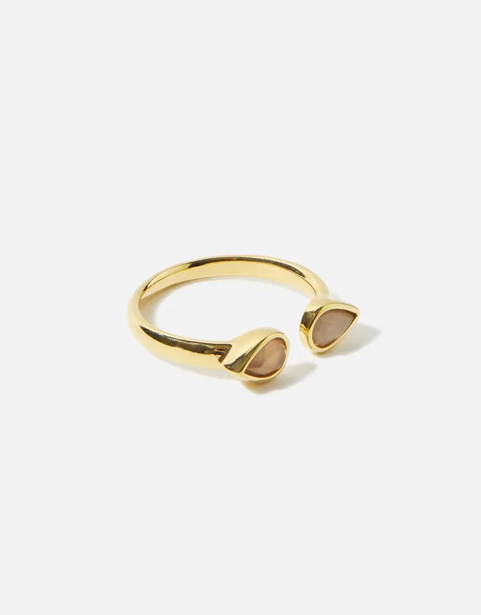 Accessorize GoldPlated Rose Quartz Ring Pink Pink Women Rings