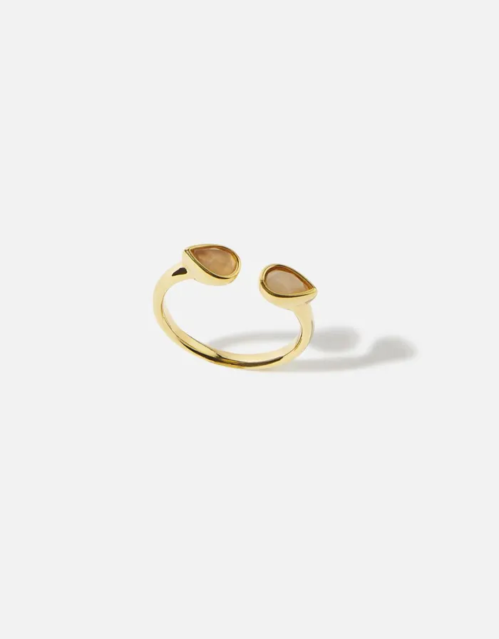 Accessorize GoldPlated Rose Quartz Ring Pink Pink Women Rings