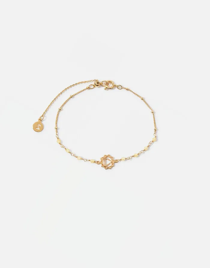 Accessorize GoldPlated Solar Chakra Bracelet With Citrine Women Bracelets